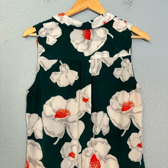 Equipment Women’s Janna Floral Bermuda Blue Silk Sleeveless Mini Dress - Picture 8 of 11